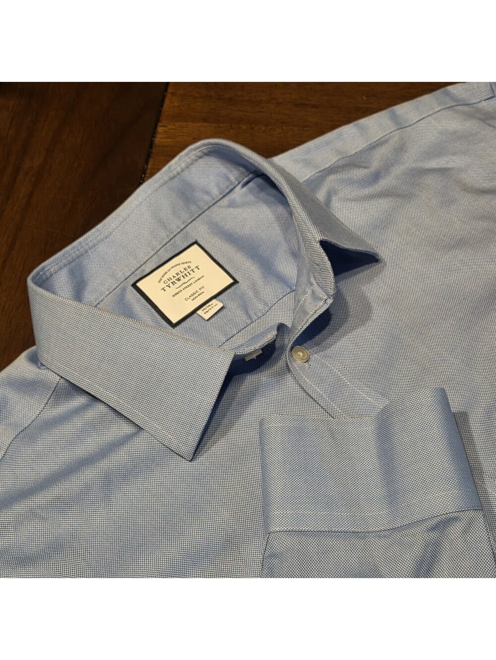 Charles Tyrwhitt Classic Fit Non Iron Dress Shirt Blue Mens 3XL 19 38 Big Tall